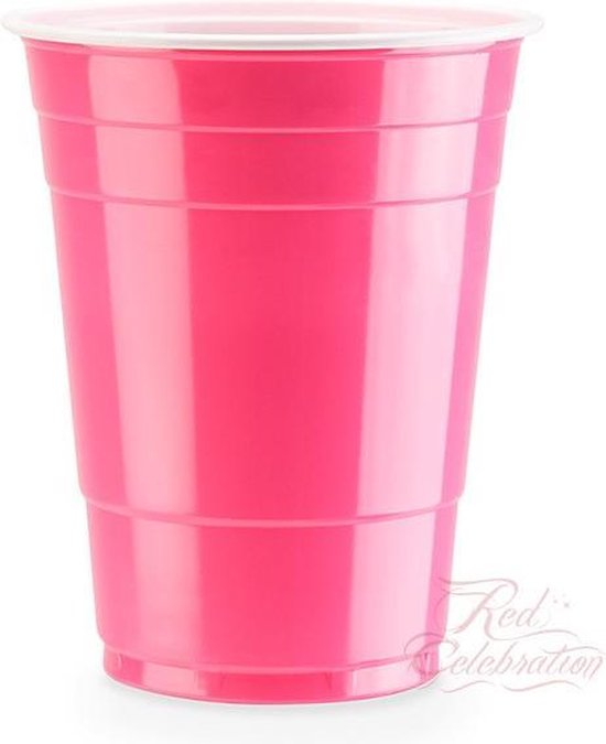 Gewoon kolonie Pardon 100 American Pink Cups - 500ml Roze Party Beer Pong bekers | bol.com