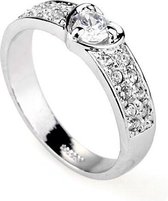 Ring  - Hart - Zirkonia - Damesring - 18.0mm