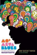 Boekomslag 'Mo' Meta Blues', met profiel van een man met een hoofd vol kleurrijke vraagtekens en spiralen. Titel: 'Mo' Meta Blues - The World According to Questlove'.