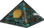 Orgone Piramide Groot - Chrysokolla Flower of Life Groot