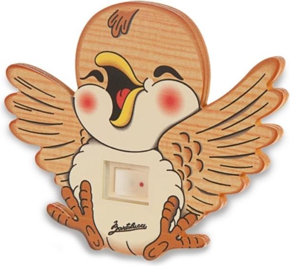 Houten nacht lamp vrolijke vogel | Bartolucci