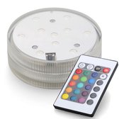 RGB LED-Base - 2 stuks - met afstandbediening - Incl. batterijen