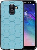 Blauw Hexagon Hard Case voor Samsung Galaxy A6 Plus 2018