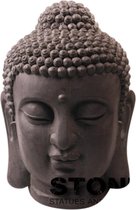 Boeddha hoofd L 70 cm zwart Fiberclay Stone-Lite