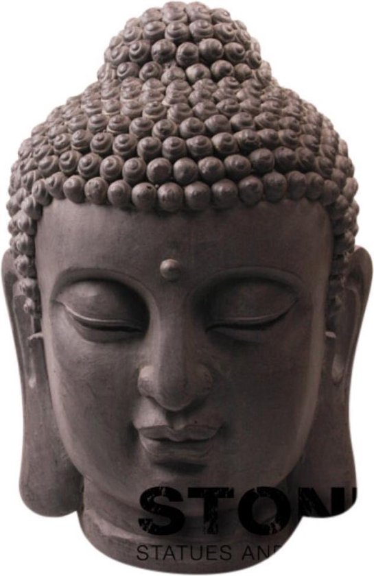 ze Merchandising Booth Boeddha hoofd L 70 cm zwart Fiberclay Stone-Lite | bol.com