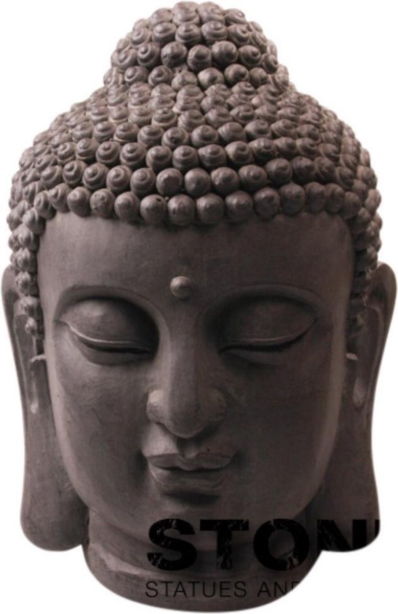 Boeddha hoofd L 70 zwart Fiberclay Stone-Lite | bol.com