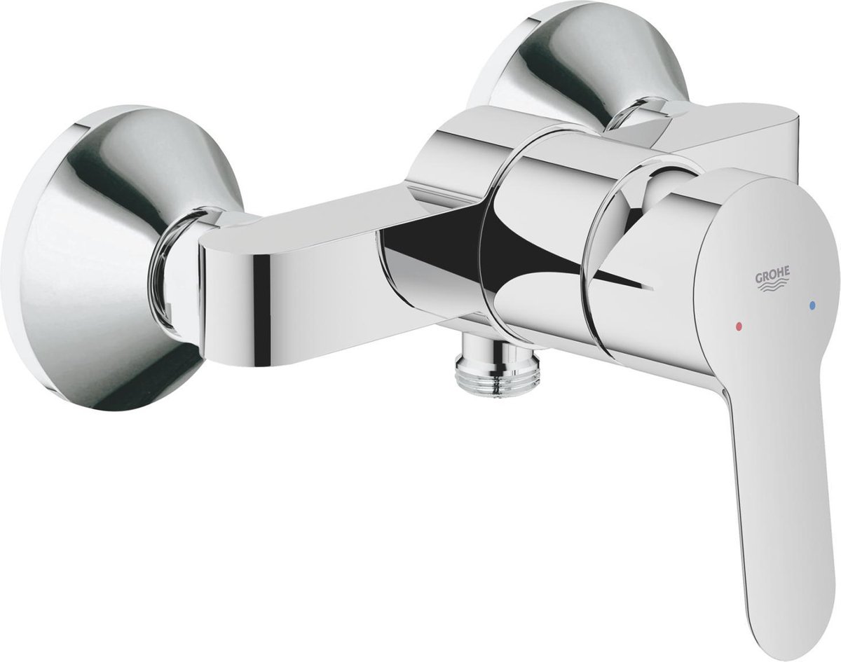 Grohe Bau Edge douchekraan zonder omstel met koppelingen chroom