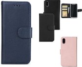 Telefoonhoesjes voor iPhone XR Zwart Luxe Flip Leather Wallet 2 in 1 Phone Case Magneet Retro Ultra Slim Cover Fundas