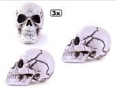 3x Halloween skelethoofd aan hanger 18 x 27 cm - Halloween horror scary creepy festival thema feest