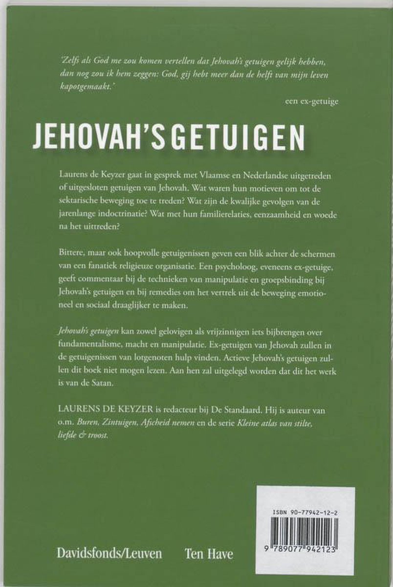 Jehova S Getuigen, Laurens Keyzer 9789077942123 Boeken