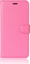 Shop4 - iPhone X Hoesje - Wallet Case Lychee Roze