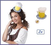 2x Oktoberfest hoedje biertje op haarspeld.