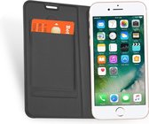 Hoesje geschikt voor Apple iPhone 7 Plus - Lederen Wallet Hoesje Grijs - 360 Graden Beschermend Telefoonhoesje