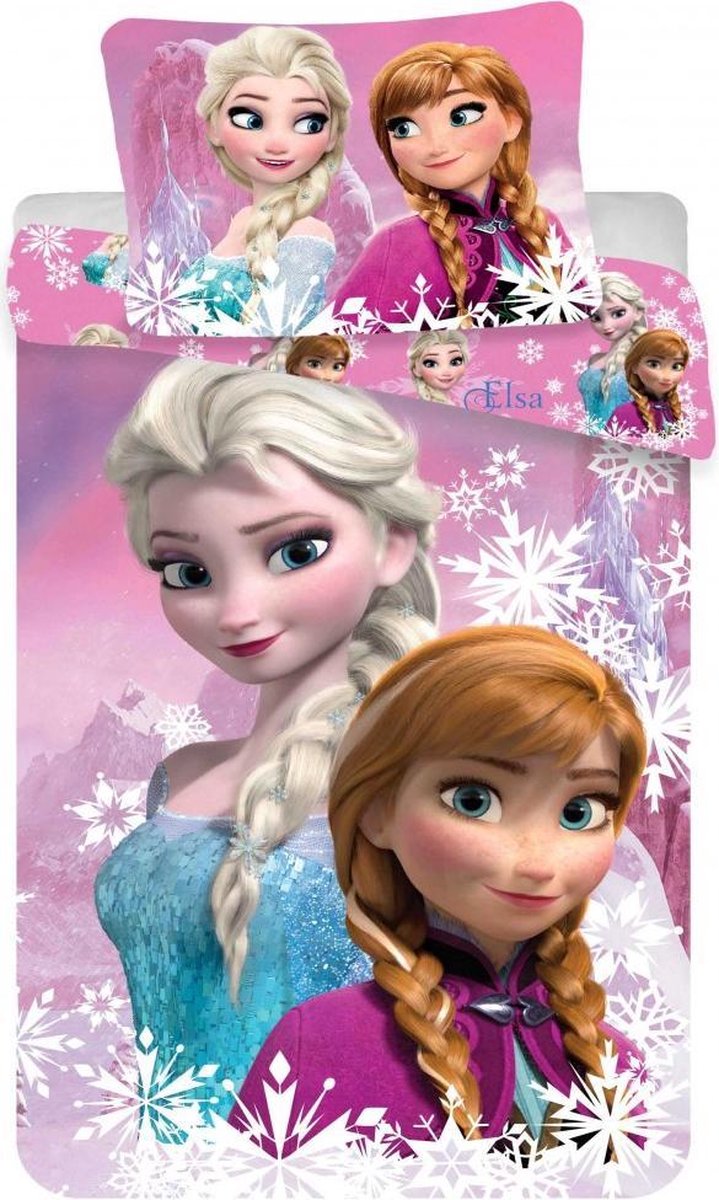 Disney Frozen Sisters - Dekbedovertrek - Eenpersoons - 140 x 200 cm - Roze - Disney Frozen