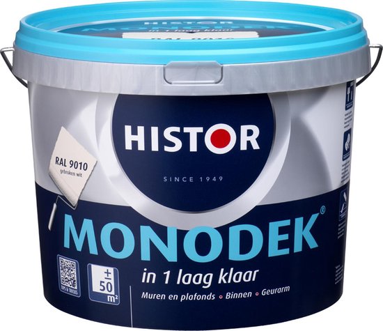 Kabelbaan Af en toe Gevangenisstraf Histor Monodek Muurverf - 5 liter - Gebroken Wit | bol.com