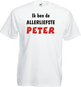 Mijncadeautje T-shirt - Ik ben de liefste PETER - Unisex Wit (maat 3XL)