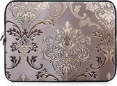 Laptop sleeve tot 15.6-16 inch met barok print – Zandkleur/Bruin