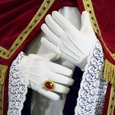 Gants de luxe épais en coton blanc (taille L)