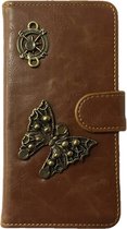 MP Case® PU Leder Mystiek design Bruin Hoesje voor Huawei P8 Lite 2017 Vlinder Figuur book case wallet case