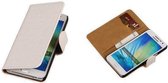 Wit Croco Samsung Galaxy A3 Hoesje Book/Wallet Case/Cover