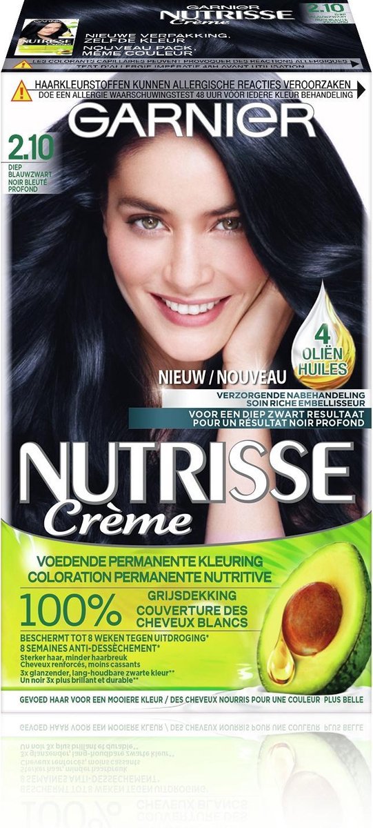 Gevoelig voor Missie uitzondering Garnier Nutrisse Crème Haarverf - 21 Diep Blauwzwart | bol.com