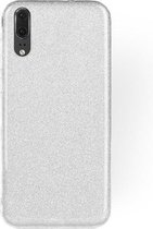 Huawei P20 Hoesje - Glitter Back Cover - Zilver
