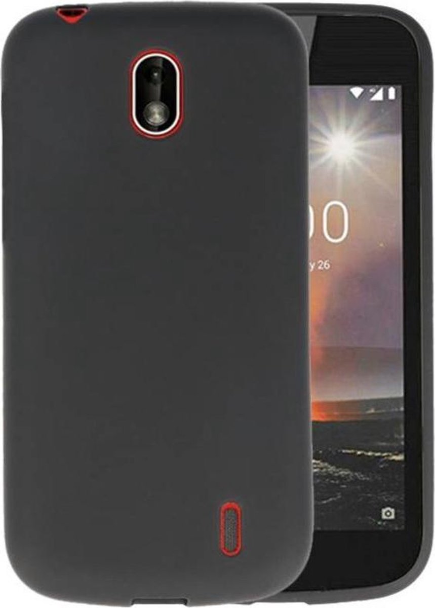 Hoesje Geschikt voor de Nokia 1 - Backcover Color Telefoonhoesje - Zwart
