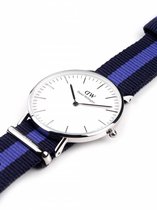 Daniel Wellington Classic Swansea - Horloge - NATO - Blauw/Donkerblauw - Ø 36mm