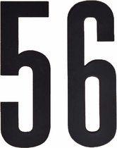 Cijfer sticker 56 zwart 10 cm - klikocijfers / losse plakcijfers