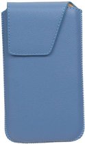 Smartphone Pouch Maat M ( - Hoesje Geschikt voor Samsung Galaxy S4 i9500 ) Blauw