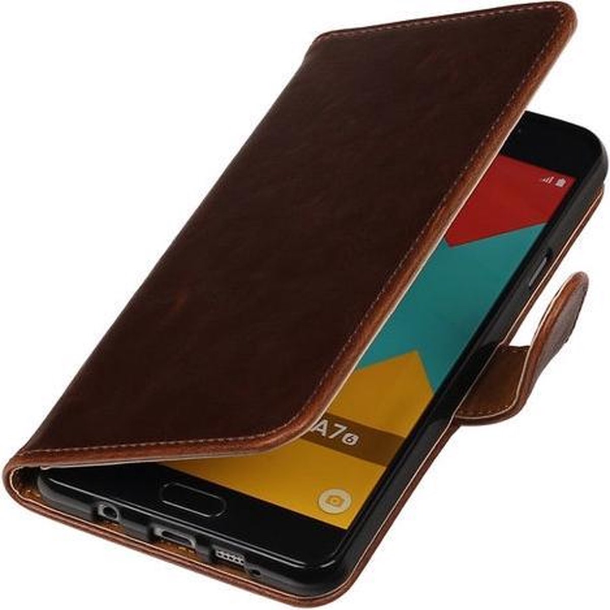 Mocca Pull-Up PU booktype wallet cover hoesje voor Samsung Galaxy A7 2016