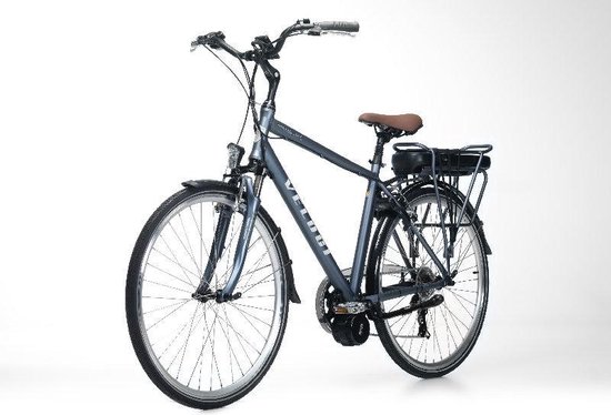 bol.com | Veloci E-bike met middenmotor - Elektrische fiets - Heren - maat  51 - Grijs