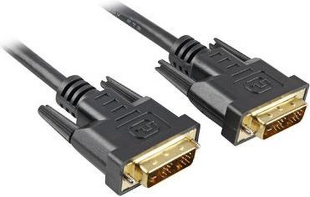 Sharkoon 5m DVI-D to DVI-D (18+1) DVI kabel Zwart