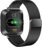 YONO Fitbit Versa 2 Bandje - Milanees – Zwart - Large