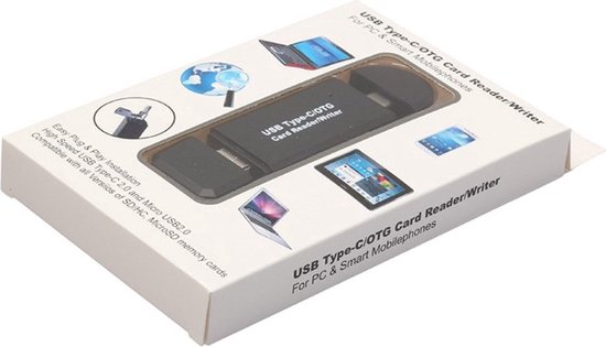 USB multifunctionele kaart lezer - Micro SD , SD , 4 in 1 en type C - Knaldeals.com