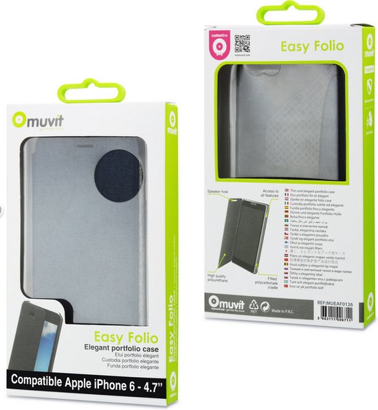 Muvit Folio Card Case  voor Apple iPhone 6 / 6S - Blauw