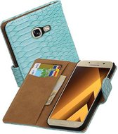 Mobieletelefoonhoesje.nl - Samsung Galaxy A3 (2017) Hoesje Slang Bookstyle Turquoise