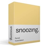 Snoozing - Flanel - Hoeslaken - Eenpersoons - 70x200 cm - Geel