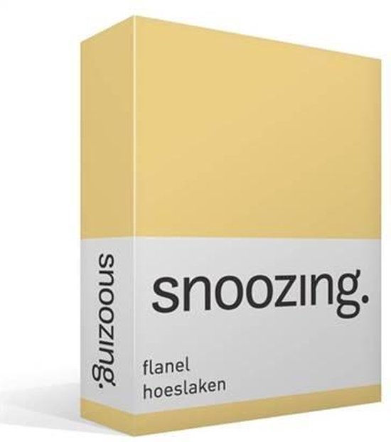 Snoozing - Flanel - Hoeslaken - Eenpersoons - 70x200 cm - Geel
