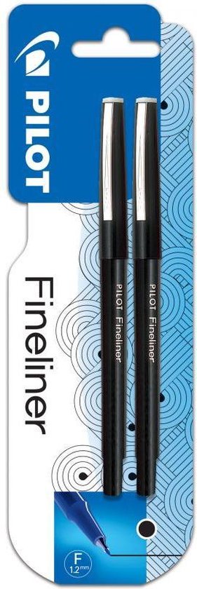 Pilot - Fineliner - 1.2mm - zwart - per 2 verpakt.