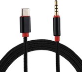 Nylon Weaving Design USB-C / Type-C Male to 3.5mm Male Earphone Audio AUX Converter Adapter Cable  Cable Length: about 90cm(Black)