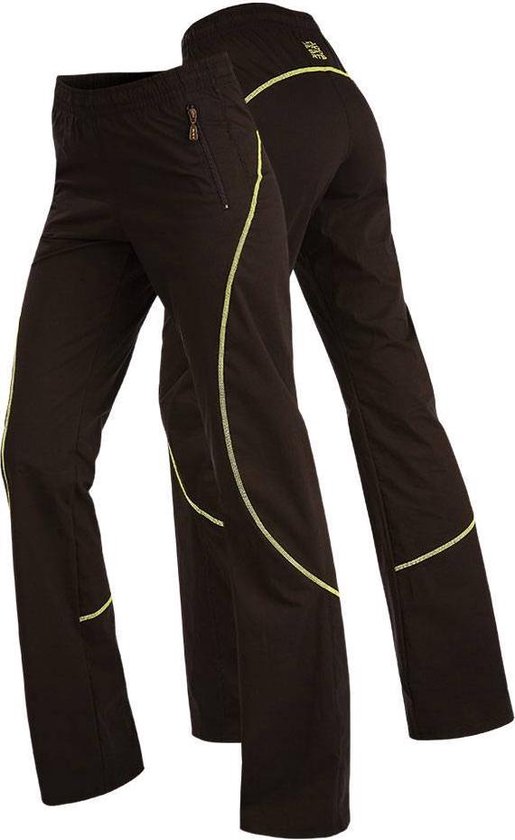 Litex Sportswear | Dames hoog getailleerde broek zwart met geel-groene  streep | S | bol.com
