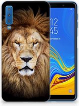 Geschikt voor Samsung Galaxy A7 (2018) Siliconen Back Cover Design Leeuw