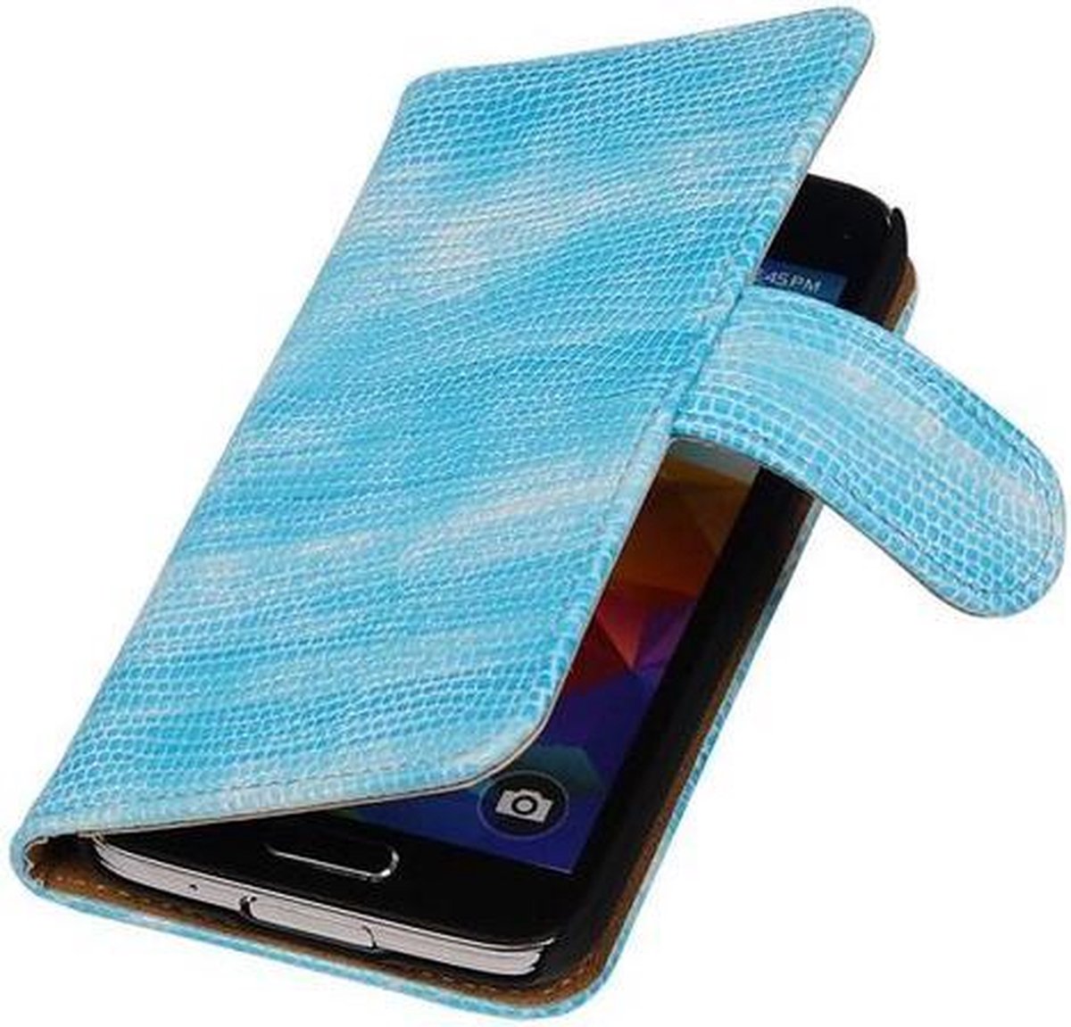 Echt Lederen Map Hoes voor Samsung Galaxy S5 Mini Bruin