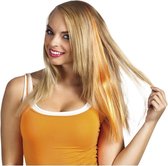 Oranje hair extensions clip-in voor dames - Koningsdag/Oranje supporter haar decoratie