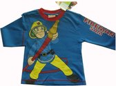 Helderblauw shirt van Brandweerman Sam maat 98/104