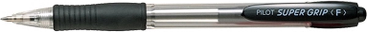 Pilot Super Grip Zwart Intrekbare balpen met klembevestiging Fijn 12 stuk(s)