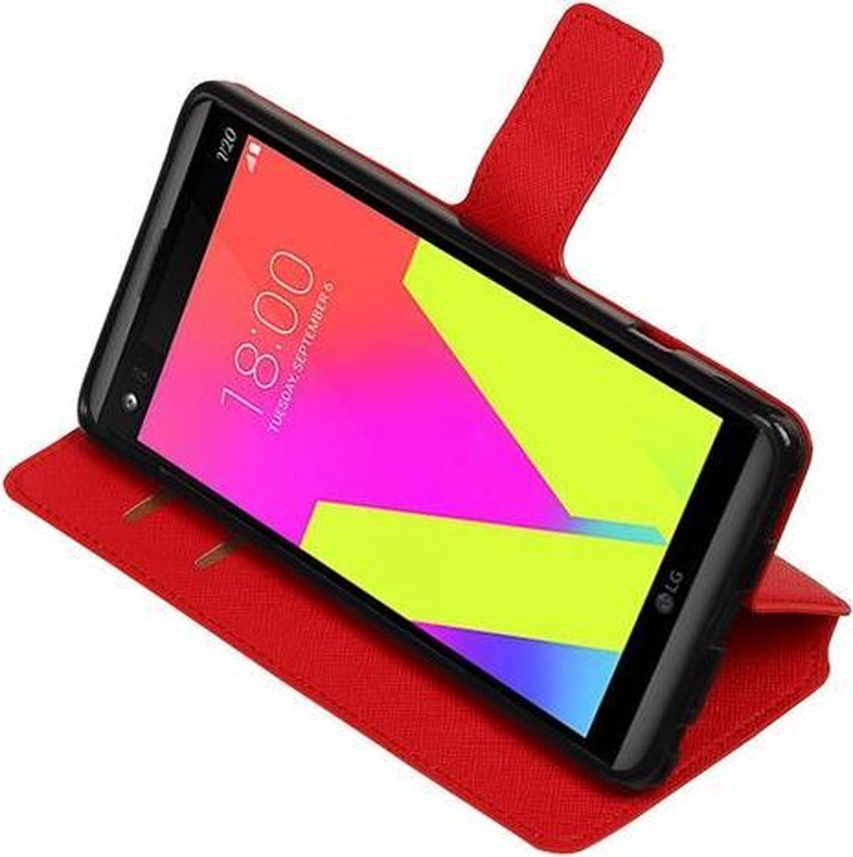 Rood LG V20 TPU wallet case booktype hoesje HM Book