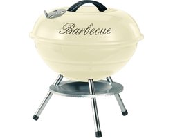 GARDEN GRILL - KOGELGRILL -TAFELMODEL- ROND 35 CM. - CREME - HOUTSKOOLBARBECUE
