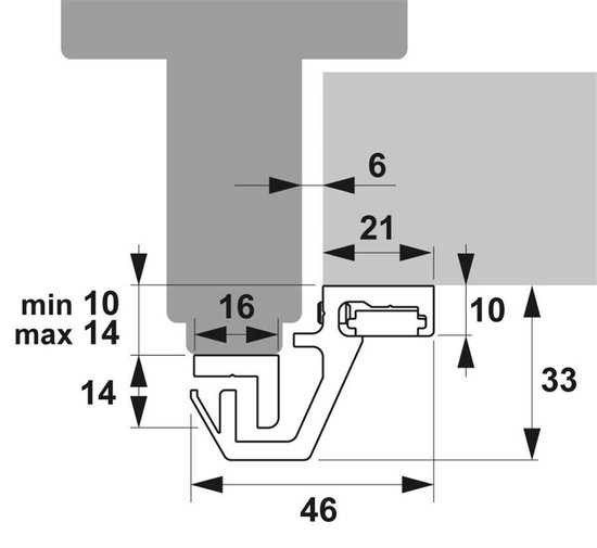 AXA beveiligingsstrip M3-EX - terugligging 10-14mm - wit - buitendraaiend 2350mm - 76071088BL